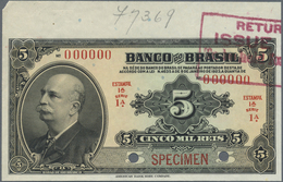 Brazil / Brasilien: 5 Mil Reis 1923 Specimen P. 112s, Light Handling In Paper, Condition: XF+. - Brésil