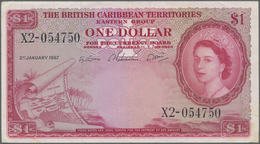 British Caribbean Territories: 1 Dollar 1957 P. 7b, Center Fold, Some Light Creases In Paper, No Hol - Altri – America