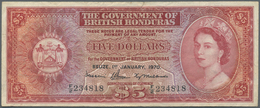 British Honduras: 5 Dollars 1970 P. 30c, Used With Folds And Creases, One 0,5 Cm Border Tear At Uppe - Honduras