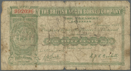 British North Borneo: 50 Cents 1938 In Stronger Used Condition With Several Folds, Creases, Stain An - Autres - Afrique