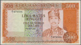 Brunei: 500 Ringgit 1979 P. 11 In Lightly Used Condition, With Several Folds And Creases But No Hole - Brunei