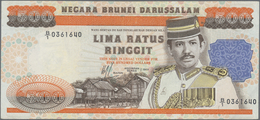 Brunei: 500 Ringgit 1989, P.18, Rare Note In Very Nice VF Condition With A Few Soft Folds And Minor - Brunei