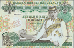 Brunei: Rare Note 10.000 Ringgit 1989 SPECIMEN P. 20s With Only A Very Very Light Center Bend In Con - Brunei