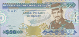 Brunei: 50 Ringgit 1996 P.25 Without Sultan Hologramm "HB" At Right Border In UNC. Rare! - Brunei