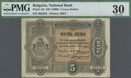 Bulgaria / Bulgarien: 5 Leva Srebro ND(1899), Signature Karadjov & Tropchiev, P.A6, Very Rare Note I - Bulgaria
