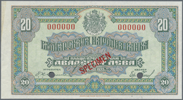 Bulgaria / Bulgarien: 20 Leva 1922 SPECIMEN, P.36s With A Tiny Dint And Small Spots At Upper Left Co - Bulgarien