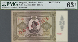 Bulgaria / Bulgarien: 20 Leva ND(1928) SPECIMEN, P.49As, Highly Rare And Seldom Offered Specimen Not - Bulgarien