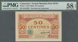 Cameroon / Kamerun: 50 Centimes ND(1922) P. 4, Rare Note Especially In This Condition: PMG Graded 58 - Camerun