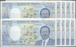 Cameroon / Kamerun: Set Of 10 Pcs 1000 France 1989 P. 26, Mostly CONSECUTIVE Numbers From #528852-#5 - Camerun