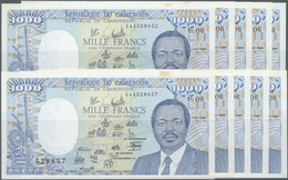 Cameroon / Kamerun: Set Of 10 Pcs 1000 France 1989 P. 26, Mostly CONSECUTIVE Numbers From #528852-#5 - Kameroen