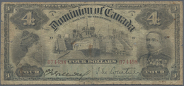 Canada: 4 Dollars 1902 P. 26, Rare Note, Stronger Used, Several Folds And Creases, Stained Paper, Mi - Canada