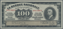 Canada: La Banque Nationale 100 Dollars 1922 SPECIMEN, P.S875s In Perfect Condition, Slightly Wavy P - Kanada