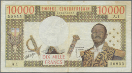 Central African Republic / Zentralafrikanische Republik: 10.000 Francs ND Bokassa P. 9, Used With Fo - Centraal-Afrikaanse Republiek