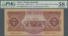 China: Peoples Republic 5 Yuan 1953 P. 869a In Condition: PMG Graded 58 Choice AUNC NET. - Chine