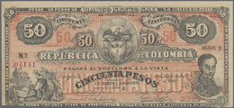 Colombia / Kolumbien: Banco Nacional De La República De Colombia 50 Pesos 1900, P.S279, Lightly Tone - Kolumbien