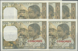 Comoros / Komoren: Set Of 5 CONSECUTIVE Pcs 100 Francs Madagascar & Comores ND P. 3b, All In Conditi - Comoren