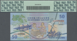 Cook Islands: 50 Dollars ND(1992), P.10a With Very Low Serial Number AAA 000002 PCGS 66 Gem New PPQ - Cook