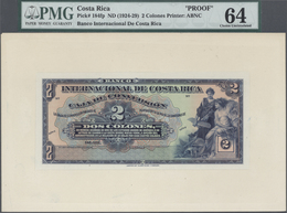 Costa Rica: Banco Internacional De Costa Rica 2 Colones ND(1924-29), Proof Of Front And Back On Card - Costa Rica