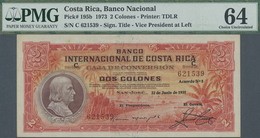 Costa Rica: 2 Colones 1973 P. 195b, PMG Graded 64 Choice UNC. - Costa Rica