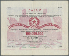 Croatia / Kroatien: 100.000.000 Lira 1943 P. S133, Used With Folds, Minor Center Hole, No Tears, Con - Croazia