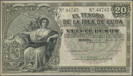 Cuba: 20 Pesos 1891 P. 41b, Unsigned Remainder, Unfolded, Crisp But Trimmed Borders, No Holes, Condi - Cuba