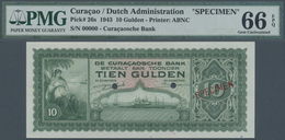 Curacao: 10 Gulden 1943 SPECIMEN, P.26s In Perfect Condoition, PMG Graded 66 Gem Uncirculated EPQ - Other - America