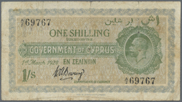 Cyprus / Zypern: 1 Shilling 1920, P.14, Highly Rare Note And One Of The Key-notes From Cyprus With S - Chypre