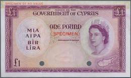 Cyprus / Zypern: 1 Pound Color Trial Specimen, P.35cts In Lilac Instead Of Brown, Traces Of Glue At - Cipro