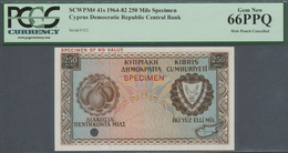 Cyprus / Zypern: 250 Mil 1964-82 SPECIMEN, P.41s, PCGS Graded 66 Gem New PPQ - Cipro