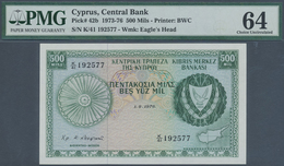 Cyprus / Zypern: 500 Mil August 1st 1976, P.42b In Perfect Condition, PMG Graded 64 Choice Uncircula - Cipro