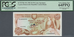 Cyprus / Zypern: 50 Cents 1983 SPECIMEN P.49s In Perfect Condition, PCGS Graded 64 Very Choice New P - Cipro