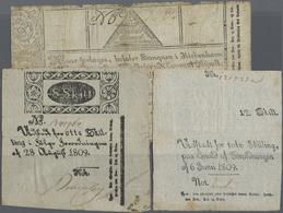 Denmark  / Dänemark: Set Of 3 Notes Containing 1 Rigsdaler Courant 1801 P. A28 (G With Large Tears), - Denmark