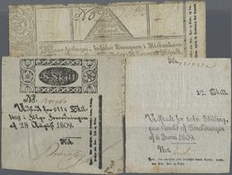 Denmark  / Dänemark: Set Of 3 Notes Containing 1 Rigsdaler Courant 1801 P. A28 (G With Large Tears), - Dänemark