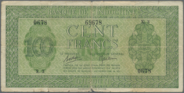 Djibouti / Dschibuti:  Banque De L'Indochine 100 Francs ND(1945), P.16, Lightly Toned Paper With Som - Dschibuti