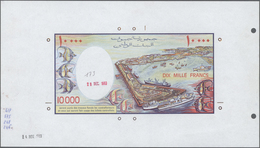 Djibouti / Dschibuti: Highly Rare Archival Back Proof Print Of The Banque De France For The 10.000 F - Djibouti