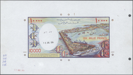 Djibouti / Dschibuti: Highly Rare Archival Back Proof Print Of The Banque De France For The 10.000 F - Djibouti