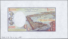 Djibouti / Dschibuti: Highly Rare Archival Back Proof Print Of The Banque De France For The 10.000 F - Gibuti