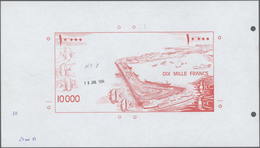 Djibouti / Dschibuti: Highly Rare Archival Back Proof Print Of The Banque De France For The 10.000 F - Dschibuti