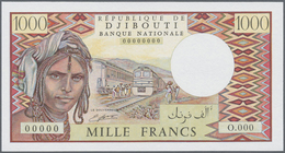 Djibouti / Dschibuti: Rare Set Of 3 Specimen Notes Containing 1000, 500 And 10.000 Francs ND(1984-99 - Gibuti