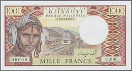 Djibouti / Dschibuti: Rare Set Of 3 Specimen Notes Containing 1000, 500 And 10.000 Francs ND(1984-99 - Djibouti