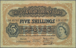 East Africa / Ost-Afrika: Set Of 2 Notes 5 Shillings 1952 And 1956 P. 33, Both In Similar Conditoin - Altri – Africa