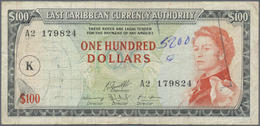 St. Kitts: Rare Set Of 2 Notes St. Kitts 100 Dollars ND P. 16j With "K" Overprint In Watermark Area, - Other - Oceania