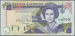 East Caribbean States / Ostkaribische Staaten: Set With 4 Banknotes ND(1994) Containing 5 Dollars Mo - Caraibi Orientale