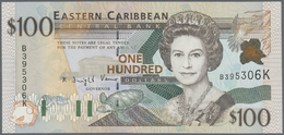 East Caribbean States / Ostkaribische Staaten: Set With 5 Banknotes 5 Dollars Saint Kitts And Montse - Oostelijke Caraïben