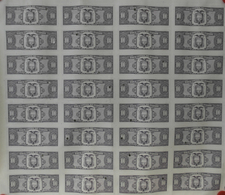 Ecuador: Uncut Sheet Of 32 Pcs 100 Sucres ND Proof Print P. 118p In Condition: UNC. (32 Pcs Uncut) - Ecuador