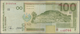 El Salvador: Set Of 2 Notes 100 Colones 1999 P. 157, Both Used With Folds And Creases, One With Stai - Salvador