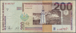 El Salvador: 200 Colones 1999 P. 158, Used With Folds And Creases, Still Strongness In Paper And Nic - El Salvador