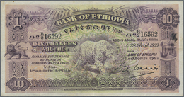 Ethiopia / Äthiopien: Highly Rare Set With 4 Banknotes Comprising 5 Thalers 1932 P.7 (in XF), 10 Tha - Ethiopia