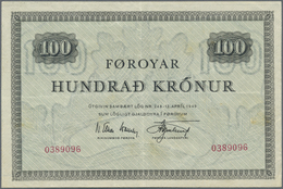 Faeroe Islands / Färöer: Faeroe Islands Government 100 Kronur L. 12.04.1949 (1952-1963) With Signatu - Faroe Islands