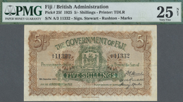 Fiji: The Government Of Fiji 5 Shillings 1925, P.25f, Highly Rare Note With Some Folds, Stains And M - Fiji